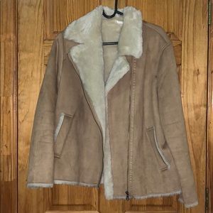 Uniqlo faux suede faux fur lined coat
